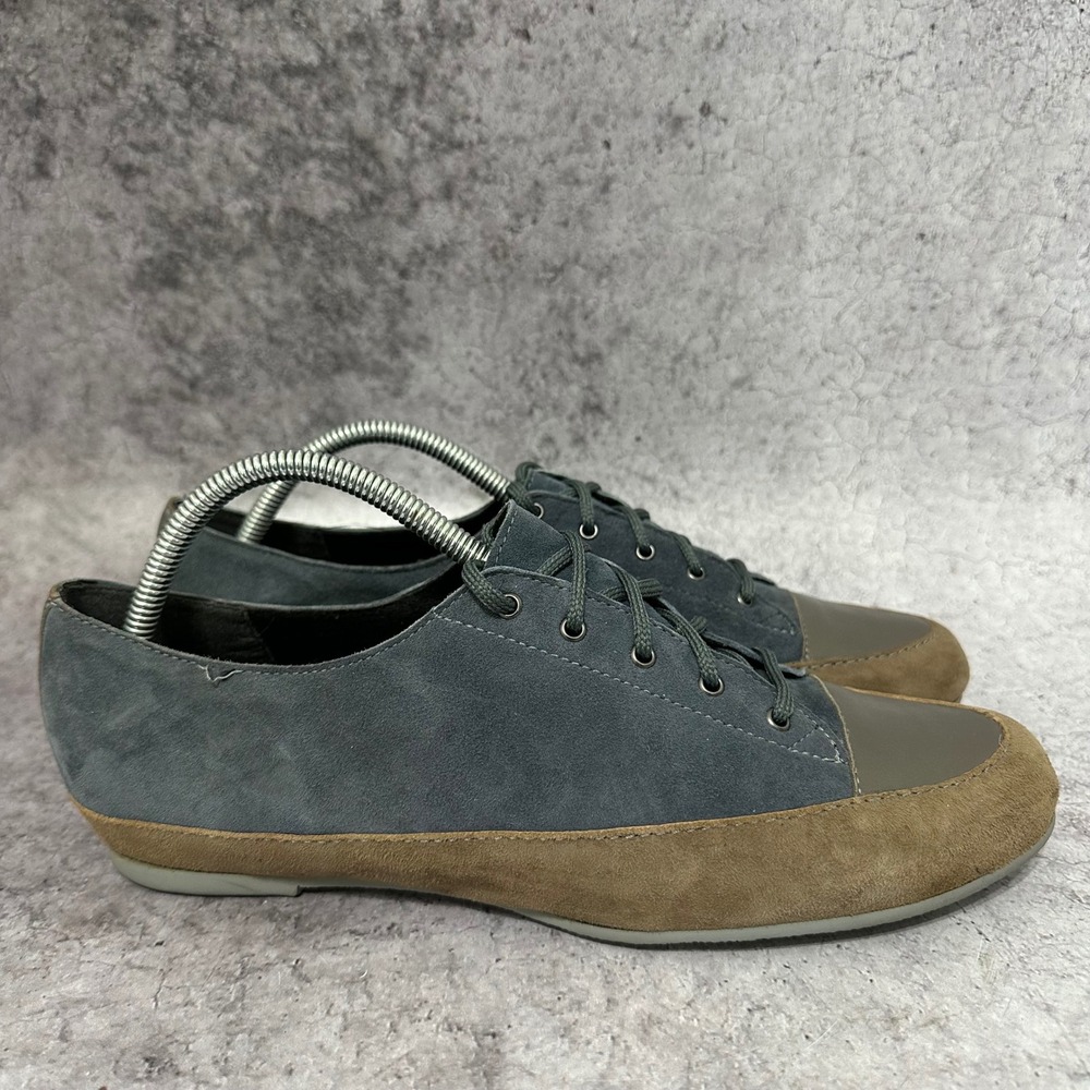 Munro Petra Fashion Sneakers Womens 12 Blue Tan Suede Lace Up Casual Low Shoes